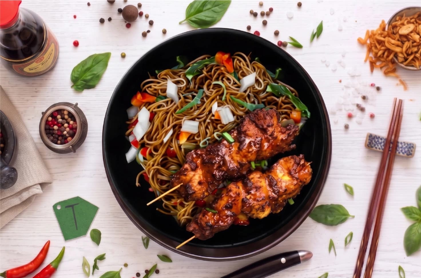 Skewers - Nouilles Sautées