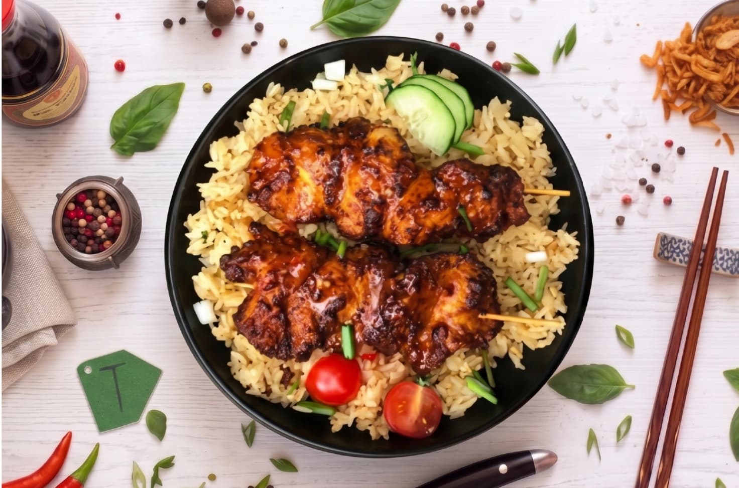 Skewers - Riz Sauté