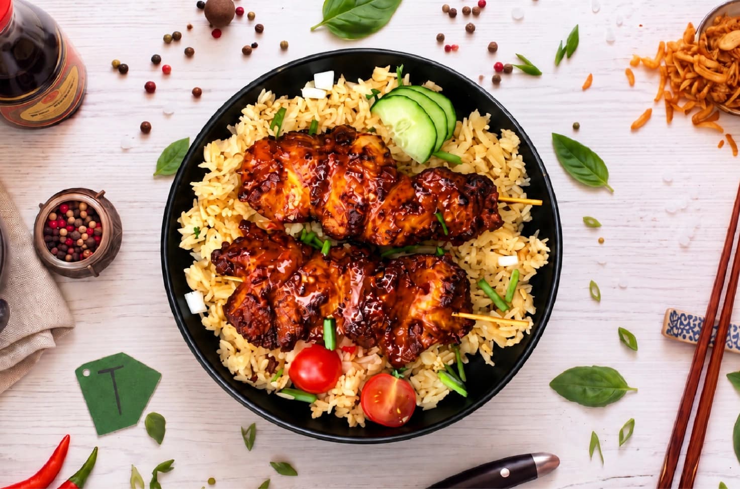 Skewers - Riz Sauté