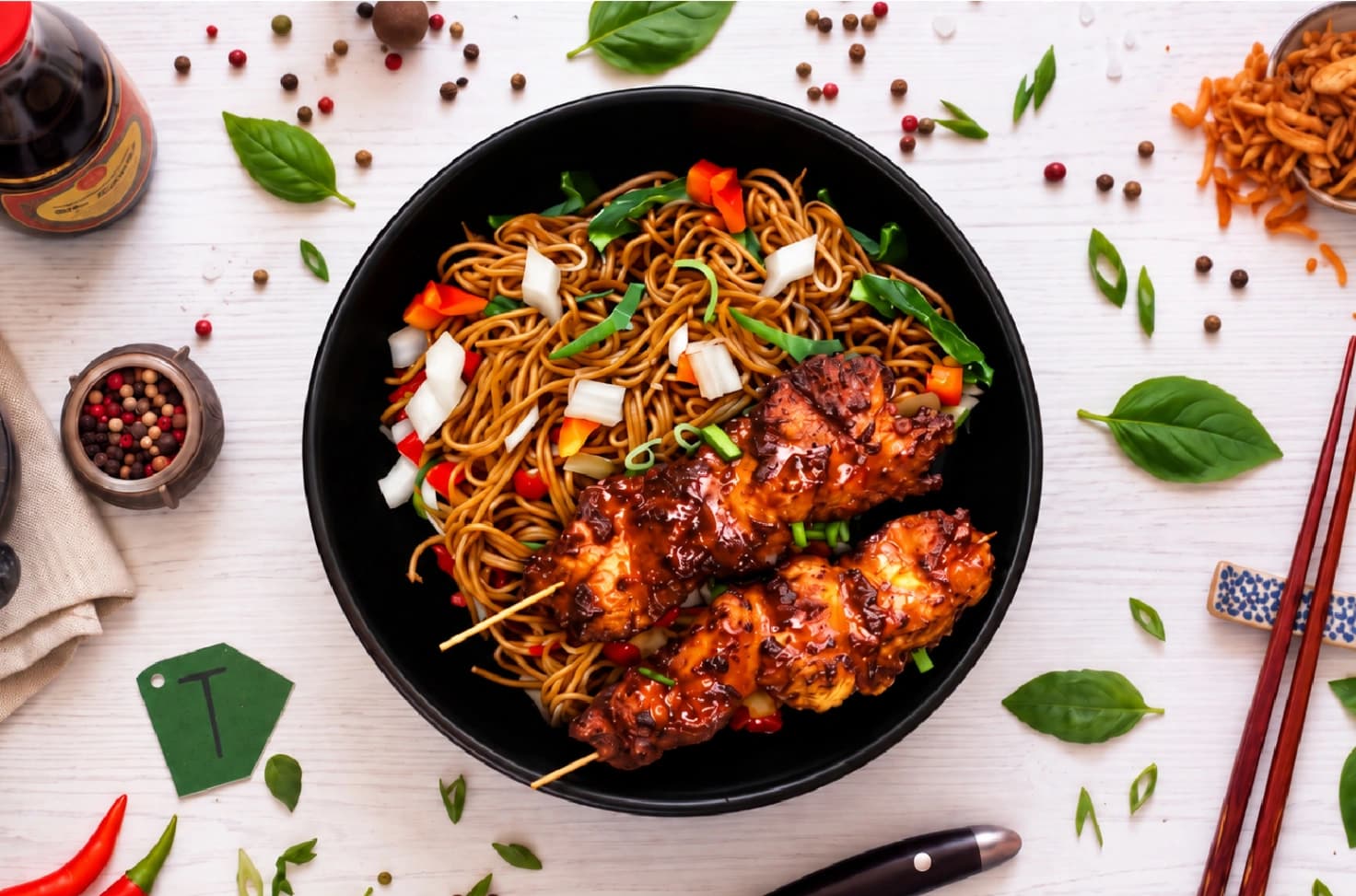 Skewers - Nouilles Sautées
